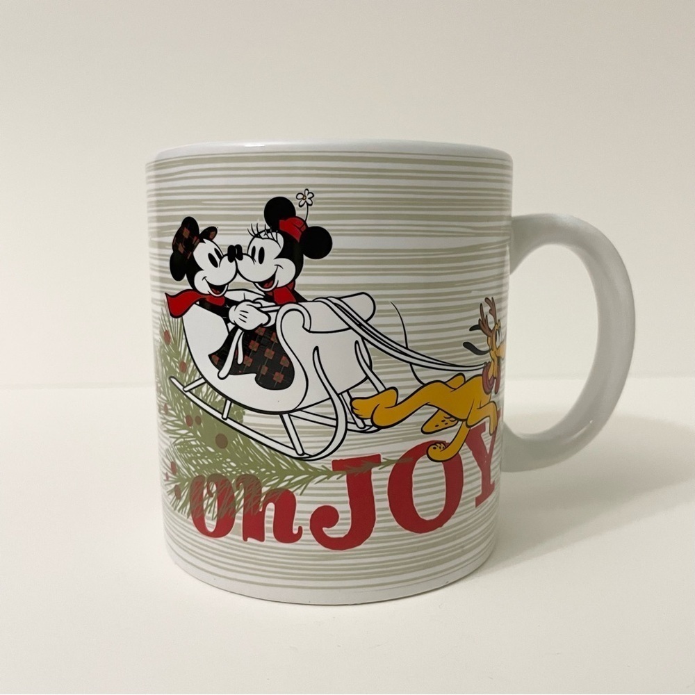 Disney Mickey Mouse Minnie Holiday Christmas Mug Oh Joy